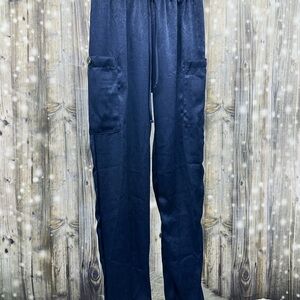 Urban Renewal Women’s Size Small Silky Navy Cargo Pants with Drawstring